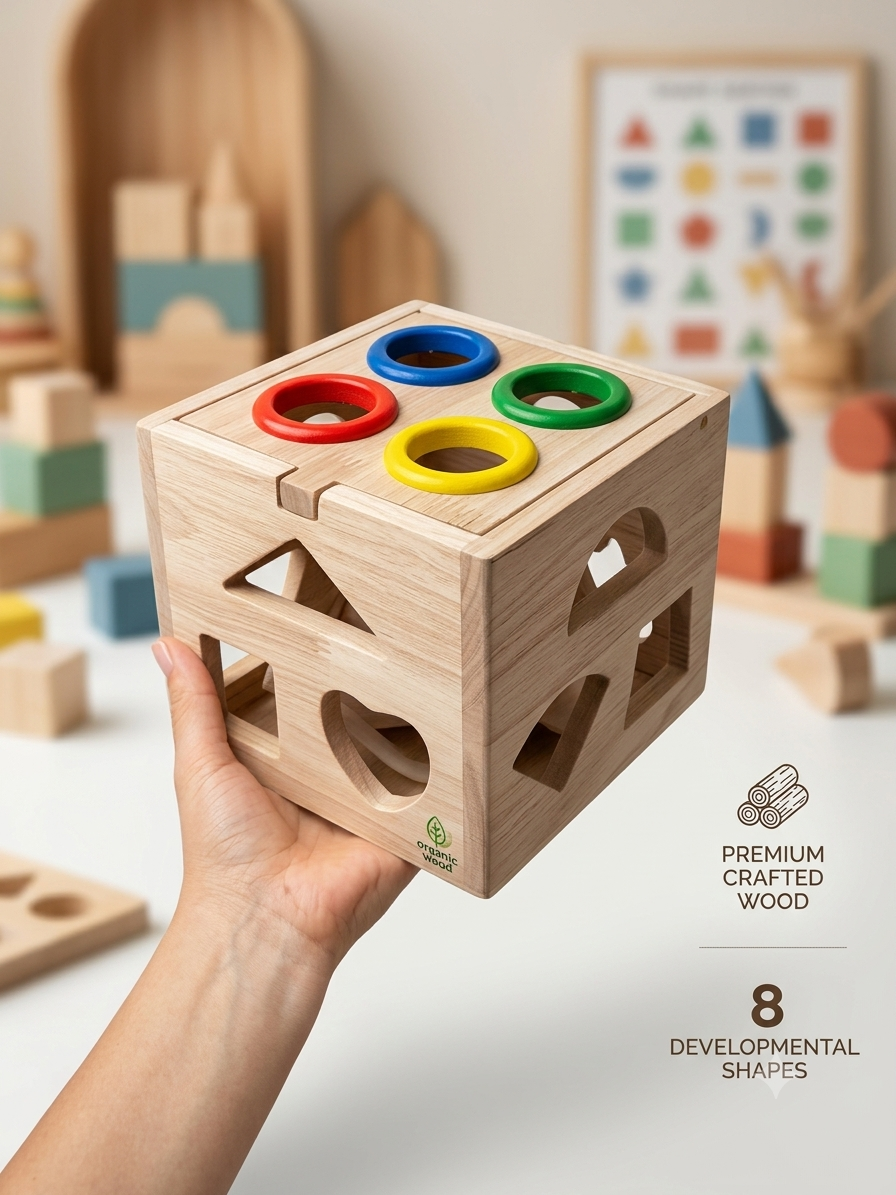 Cubo interactivo de figuras y colores